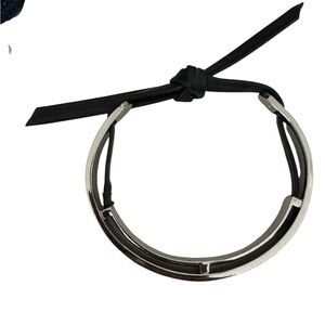 Coach Rare Silver Toned & Leather Bracelet EUC